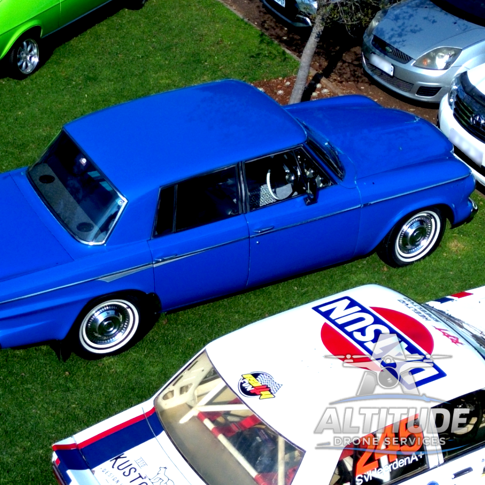 Classic Car — Blue Sedan